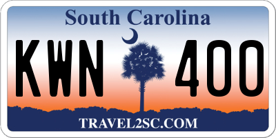 SC license plate KWN400
