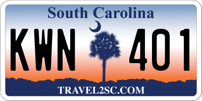 SC license plate KWN401