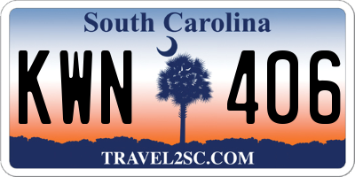 SC license plate KWN406