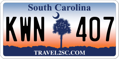 SC license plate KWN407