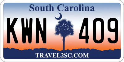 SC license plate KWN409