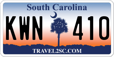 SC license plate KWN410