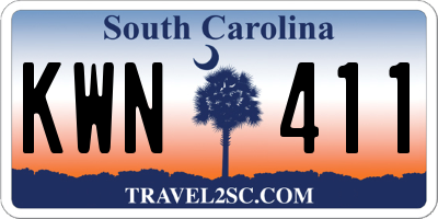 SC license plate KWN411