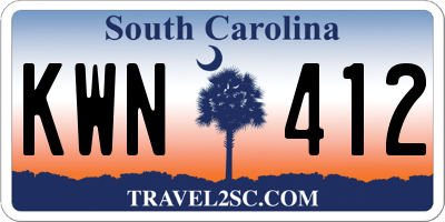 SC license plate KWN412