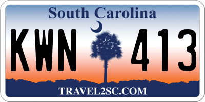 SC license plate KWN413