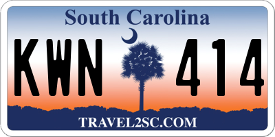 SC license plate KWN414