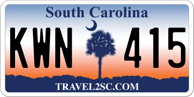 SC license plate KWN415