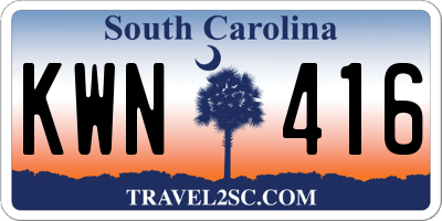 SC license plate KWN416