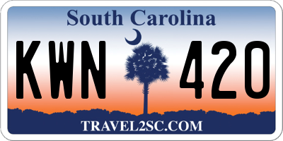 SC license plate KWN420