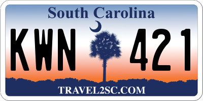 SC license plate KWN421