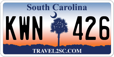 SC license plate KWN426