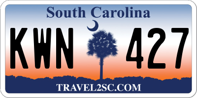 SC license plate KWN427