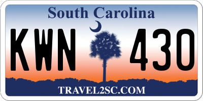 SC license plate KWN430