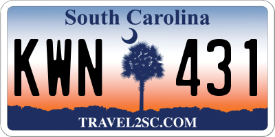 SC license plate KWN431