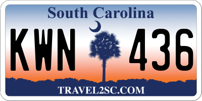 SC license plate KWN436