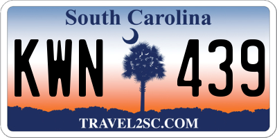 SC license plate KWN439