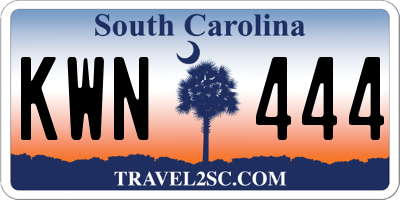 SC license plate KWN444