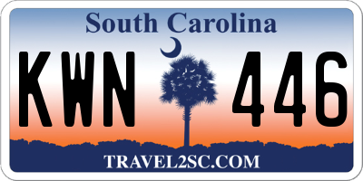 SC license plate KWN446