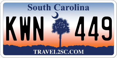 SC license plate KWN449