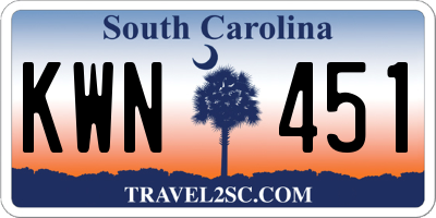 SC license plate KWN451