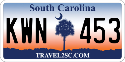 SC license plate KWN453