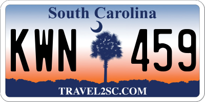 SC license plate KWN459