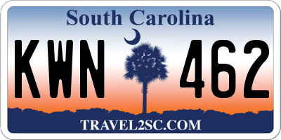 SC license plate KWN462