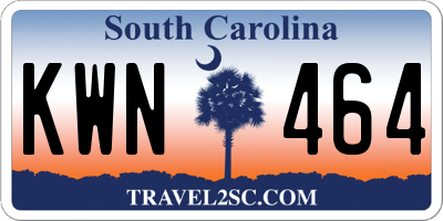 SC license plate KWN464