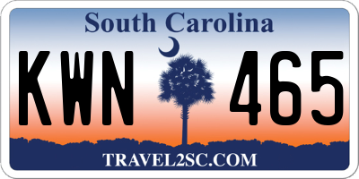 SC license plate KWN465