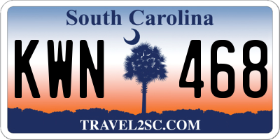 SC license plate KWN468