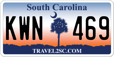 SC license plate KWN469