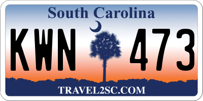 SC license plate KWN473