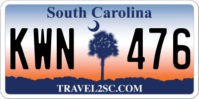 SC license plate KWN476