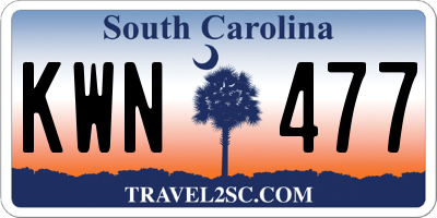 SC license plate KWN477