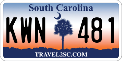 SC license plate KWN481