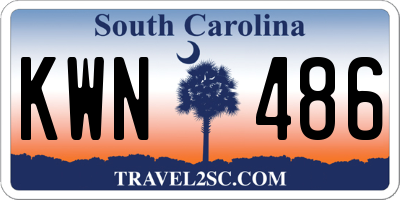 SC license plate KWN486