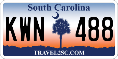 SC license plate KWN488