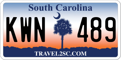 SC license plate KWN489