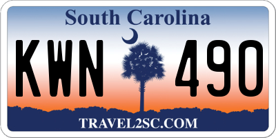 SC license plate KWN490