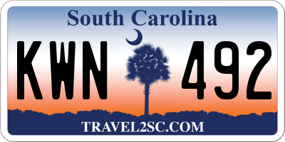 SC license plate KWN492