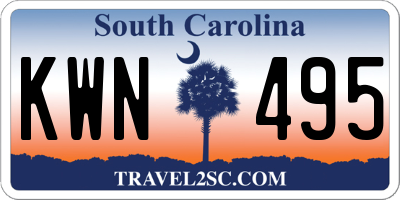 SC license plate KWN495