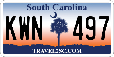 SC license plate KWN497