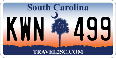 SC license plate KWN499