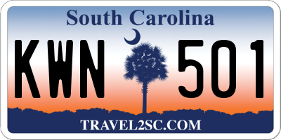 SC license plate KWN501