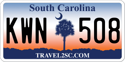 SC license plate KWN508