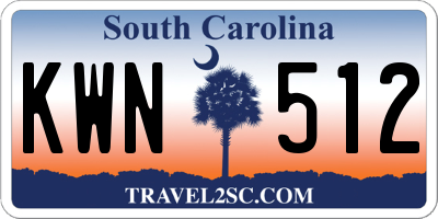 SC license plate KWN512