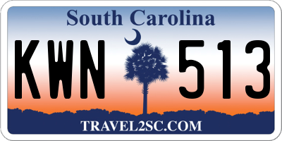 SC license plate KWN513