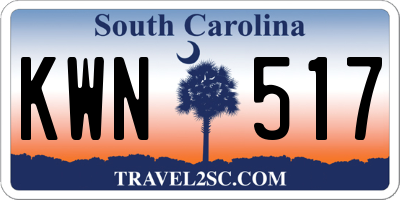 SC license plate KWN517