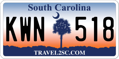 SC license plate KWN518