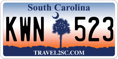 SC license plate KWN523